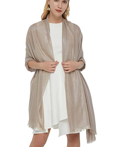 PANTONIGHT Women's Sparkling Metallic Evening Shawl Lightweight Wedding Shawl Extra Large Dressy Shawls and Wraps for Party2