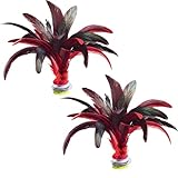 ROKZELT 2 Stücks Red Kick-Federball, 20 cm, chinesischer Jianzi, farbecht, bunte Federn, chinesischer Federball, für Erwachsene, chinesischer Jianzi-Fußfeder-Sportball für drinnen und draußen