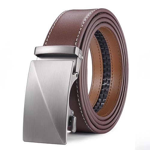 Ceinture pour homme en cuir marron café automatique polyvalente affaires et loisirs