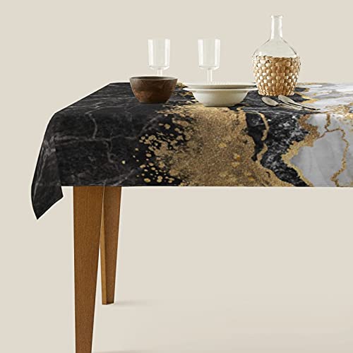 Opmlisir Marble Rectangle Tablecloth,Abstract Background Creative Texture Marble Gold Long Table Cloth Washable Table Cover For Kitchen Dining,Birthday Party,Holiday,Christmas,Buffet 54"X 72" #TOP6