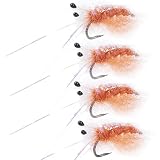 Hand Tied Fishing Shrimp Pattern Lure Baits Kit Fly Fishing Woolly Scud Flies with Reflective Stream