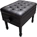 Adjustable Genuine Leather Artist Concert Piano Bench in Ebony