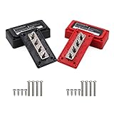 T Tocas 300A Bus Bar Box - Hochleistungs Modul Design Verteilerblock mit 4 x M8 Anschlussbolzen 300 Amp Sammelschienen, 2-Pack, Schwarz & Rot Gehäuse