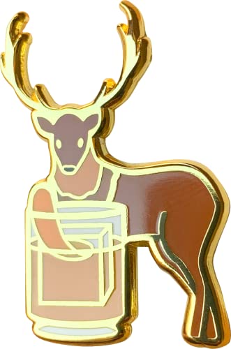 Cocktail Critters Enamel Pins for Bartender Aprons, Jackets, Backpacks and Purses, Shirt and Suit Lapels, Cute Button Badges Brooch Fashion Jewelry (Deer x Old Fashioned)