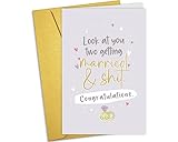 Nchigedy Funny Marriage Congratulations Card, Rude Engagement Card for Friend, Hilarious Wedding Cards, Looking at you two get married