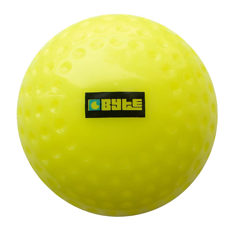 Byte LIGHTWEIGHT KIDS HOCKEY LARGE TRAINING BALL YELLOW ONE PACK
