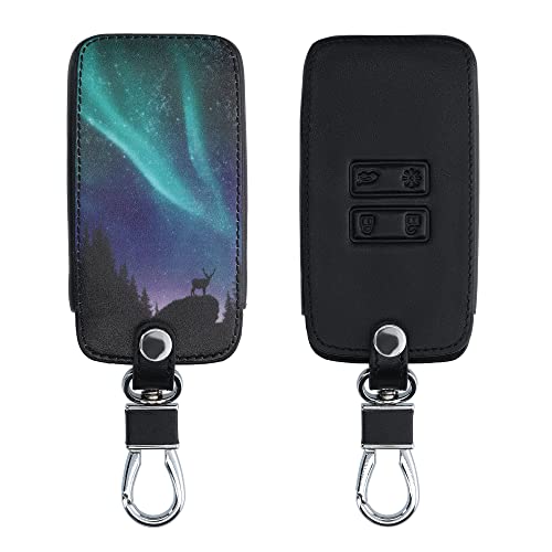 kwmobile Custodia Compatibile con Renault con 4 tasti Smart Key (solo Keyless Go) - Cover Chiavi Auto Protezione Copri Telecomando - Copri Chiave Copertura Aurora boreale