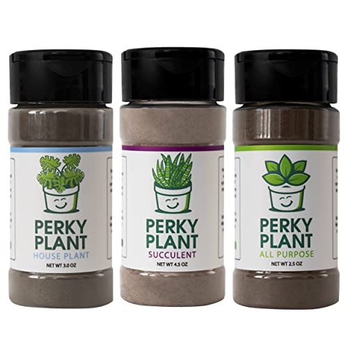 Perky Plant | Organic Plant Food Fertilizer | All Purpose, House Plant, & Succulent 3-Pack Bundle | Perfect For Live Indoor House Plants | Shake In Watering Can Or Plant Pots | Mission Driven Company #TOP5