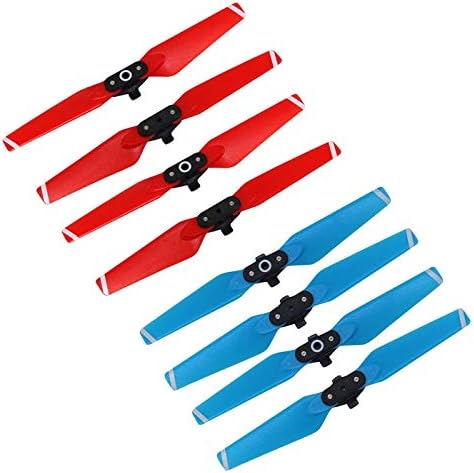Tineer Colorful Propeller Props Blades Quick Release Folding Propellers Compatible with DJI Spark Drone Quadcopter (Blue+Red 2sets)
