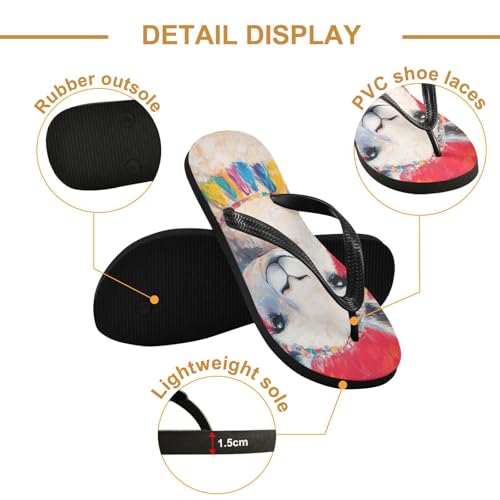 Sinestour Llama Red Flip Flops for Beach Thong Sandals Anti-slip Lightweight Beach Slippers for Summer Travel Swim3