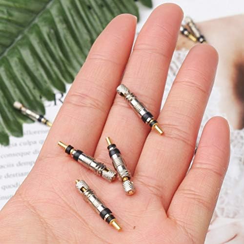 kuou 10pcs Presta Valve Cores, Replacement Bicycle Presta Valve Remover Tool Kit, Copper Tubeless Presta Valve Core For Universal Road Bike Car Includes Valve Wrench