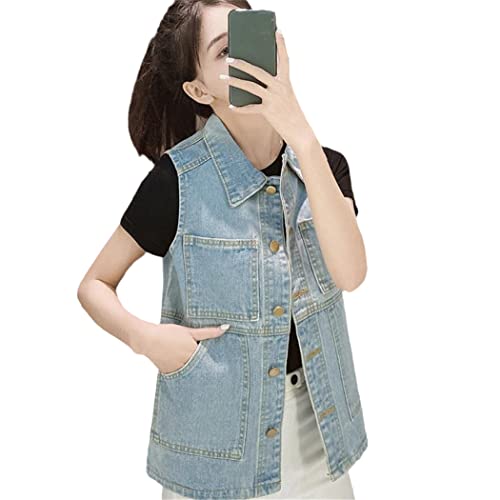 Gilet en jean pour femme coupe oversize style vintage coréen