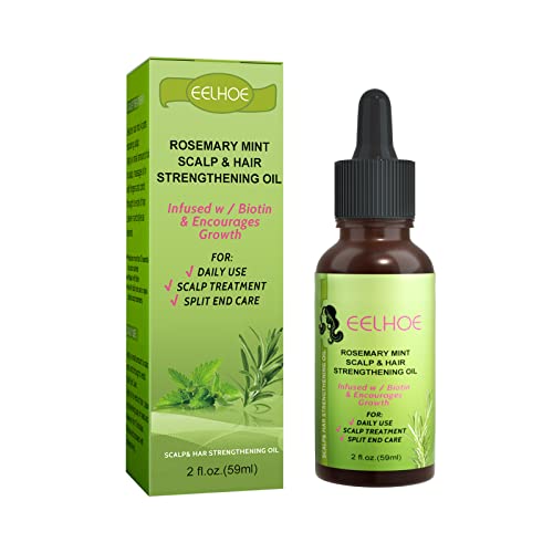 Rosemary Mint Organic Hair Growth Serum - Nourishing Oil for Split End Care, Healthy Scalp, and Hair Loss Prevention