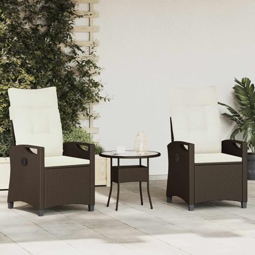 Chaise de jardin pliante marron réglable avec dossier rembourré confortable