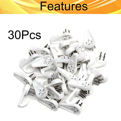 Image of Jutagoss 30 Pcs Hardwall Hanger for Hardware Fasteners & Hooks Wall Mount Non-Mark Hook Picture Photo Frame Hangers