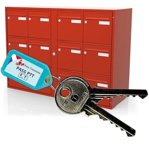 Clé Pass PTT F+T - Ouvre Serrures Boîtes aux Lettres & Immeubles (Norme La Poste) - Acier Nickelé - Lot F10 et T10