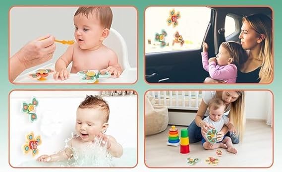 SHIVAARO 3 PCS Insect Suction Cup Bath Toy: Fun and Educational Bath Time Entertainment for Baby Boys and Girls 2