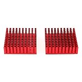DGZZI Aluminum Heatsink 2PCS 40x40x11mm Red Aluminum Cooling Fin Radiator Heat Sinks with 3M Thermal...