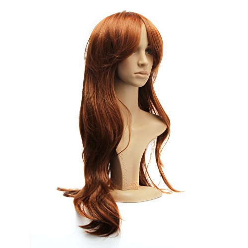 LeWang 28" Long Big Wave Wig Heat Resistant Cosplay Curly Wig for Girls Ladies Women (Brown)