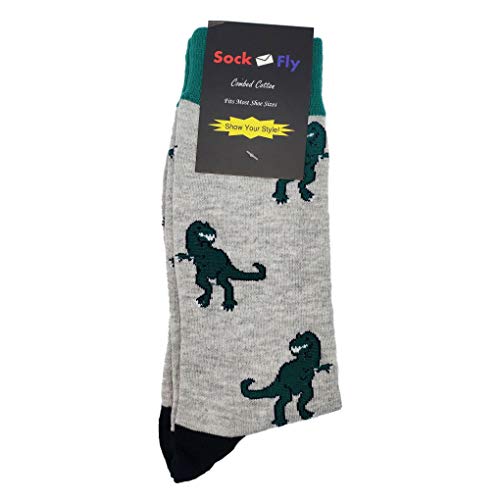 T Rex Dress Socks Funny Novelty Crazy Fun Design Men Size 8-12 Cotton Casual Crew Colorful Funky Fancy Socks Gift for Men4