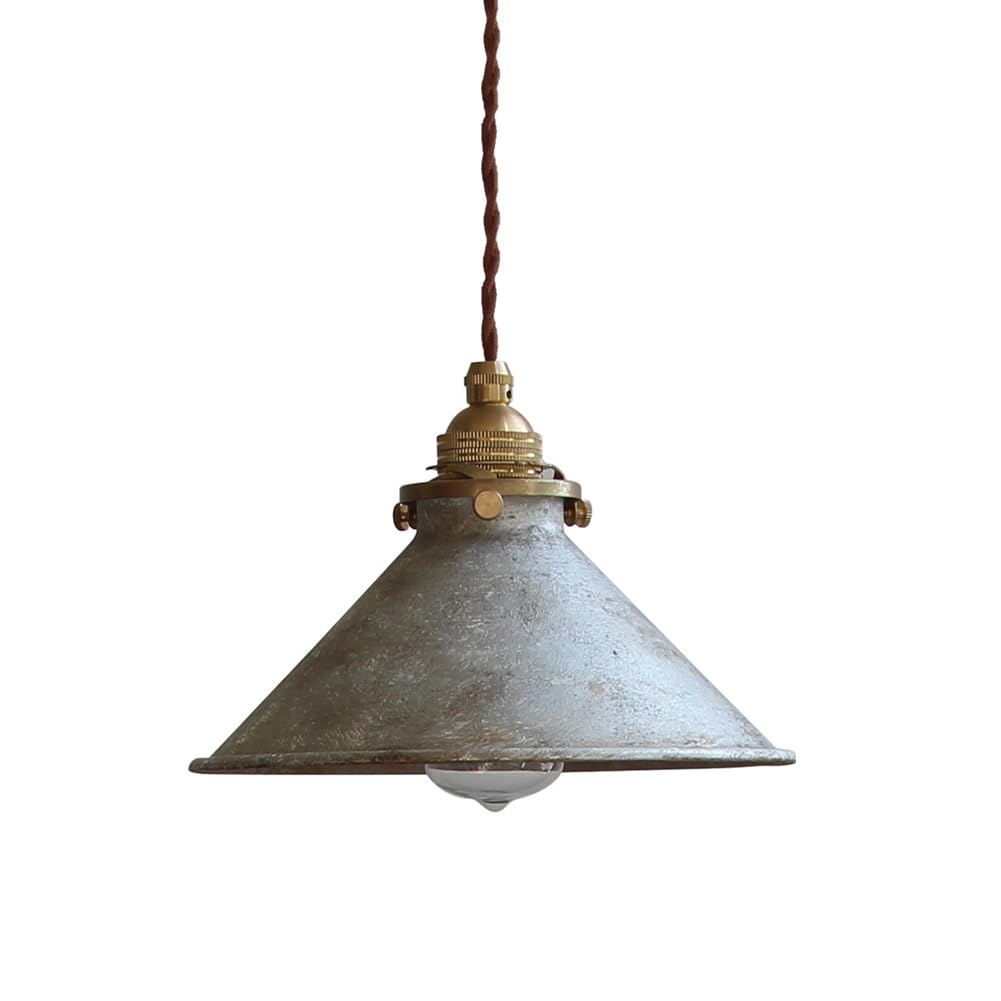 Lampe à suspension rétro gris rouille en métal style industriel et rustique
