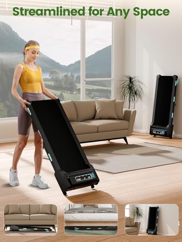Image of 3.5HP Walking Pad with Handle Bar, 12% Auto Incline Treadmill for Home Office, 450 Lbs Capacity Heavy Duty Under Desk Treadmill with APP Control, Bluetooth Speaker, Portable Running Machine