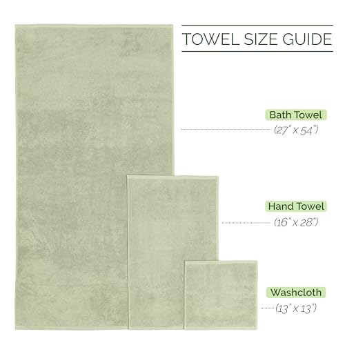Image of Elegant Comfort 4 Lines Viscose Stripe 6-Piece Premium Towel Set - 100% Turkish Cotton High Absorbent Luxury Bathroom Towels - Includes 2 Washcloths, 2 Hand Towels and 2 Bath Towels Set, Mint Green