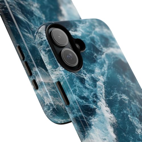 Coque iPhone 16 Plus Ocean Waves rigide brillante haute finition