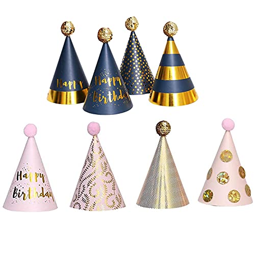 CTForest 8 Stück Partyhüte, Partyhüte Party Kegel Hüte, Partyhüte Geburtstag Dekoration, Geeignet für Geburtstagsfeiern mit fröhlicher Partyatmosphäre(Acht Modelle) Cover