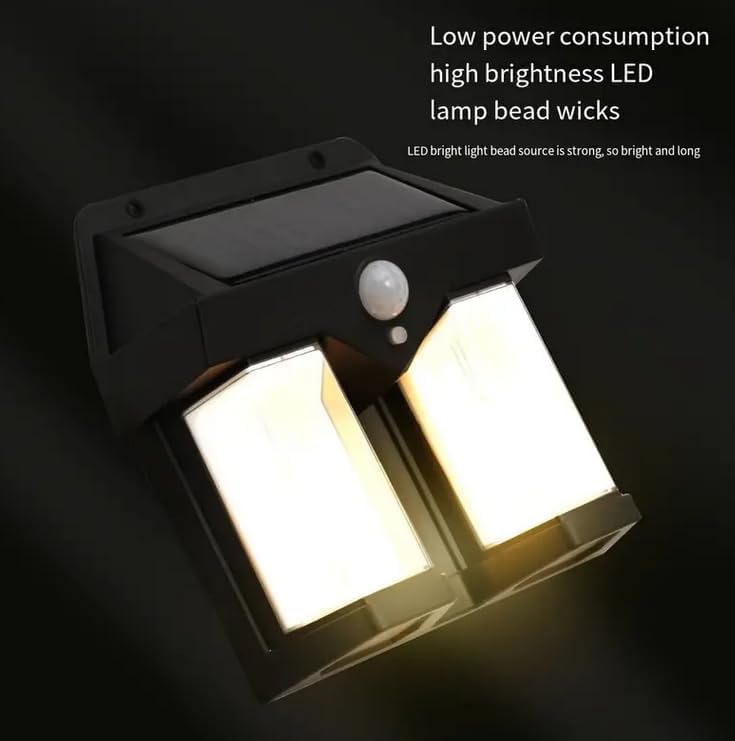 Image of Solar Wall Lights Outdoor | Motion Sensor Waterproof LED 3 Modes Sconce Solar Lamp | Auto-Charging Exterior Security Light for Porch, Patio, Garden, Balcony & Pathway (2)