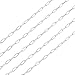 Pandahall 1M 925 Sterling Silver Paperclip Chains Bracelet Necklace Jewelry Chains 4x1.7x0.3mm Soldered Silver Oval Link Chains for Permanent Jewelry Making with Polishing Clothe & Velvet Bags