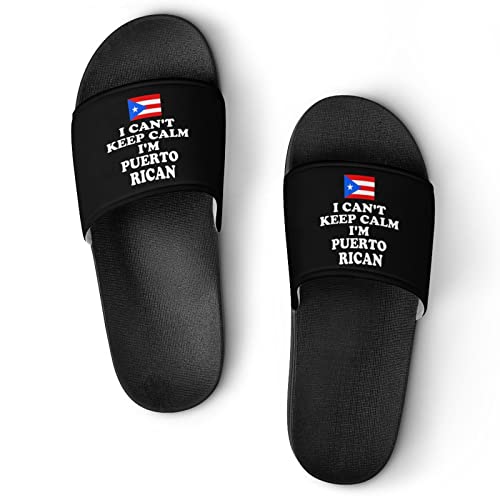 I Can't Keep Calm I'M PUERTO RICAN Home Slippers Non-Slip Open Toe PVC Shower Slippers Fashion Sandals for Men Women