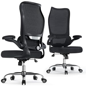 TRALT Bürostuhl Ergonomisch - Schreibtischstuhl Ergonomic Office Chair Netzrückenlehne hoher Rückenlehne Bürostuhl - Gaming-Stuhl Desk Chair mit Sitzfläche aus PU-Leder für Erwachsene Schwarz