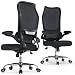 TRALT Bürostuhl Ergonomisch - Schreibtischstuhl Ergonomic Office Chair Netzrückenlehne hoher Rückenlehne Bürostuhl - Gaming-Stuhl Desk Chair mit Sitzfläche aus PU-Leder für Erwachsene Schwarz