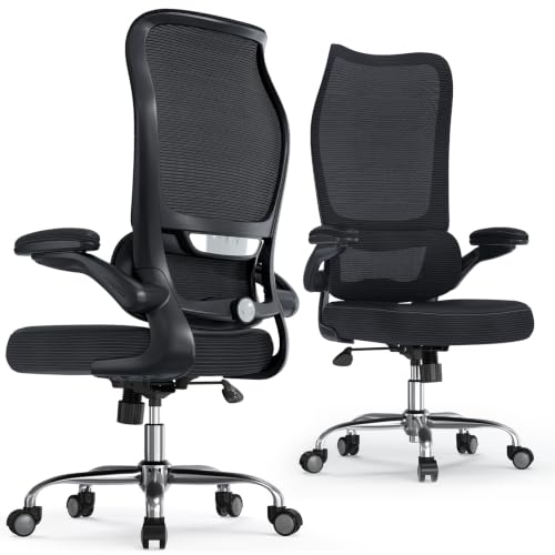 Image of TRALT Office Chair Ergonomic Desk Chair - Gaming Chair with Lumbar Support | 330 LBS Home Office Desk Chairs , Reading Chair with Flip-up Armrests, Comfortable Computer Chairs (1, Black)