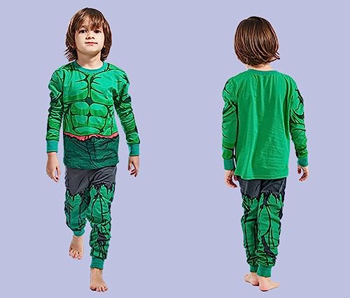 LEMONBABY Little Kids Boys Pajamas Sets Cotton Sleepwear Long Sleeves2