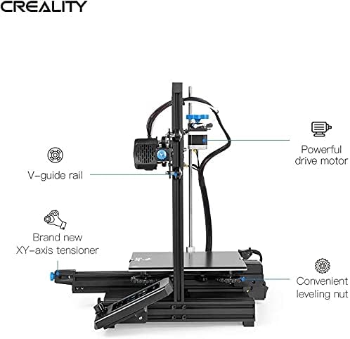 MKK Official Creality Upgraded Ender 3 V2 3D Printer with 200g Test Filament, Ender-3 V2 FDM Printer with Silent Motherboard, Meanwell Power Supply, Carborundum Glass Platform 220x220x250mm