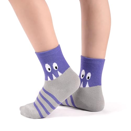 Boys Socks 12 Pairs Novelty Crazy Crew Socks for Toddler Kids Girls 1-7 Years Old Fun Mid Cut Sock Children2