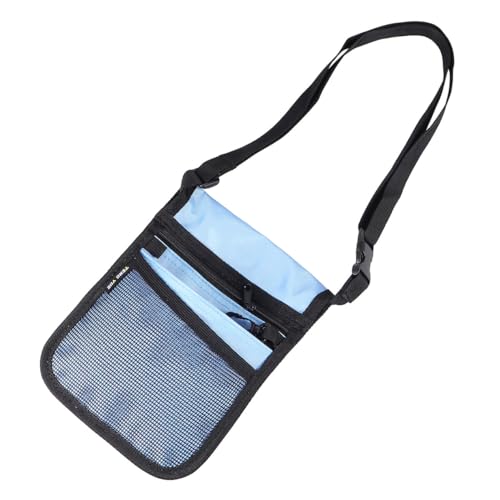 MOKKHNB ナースポーチ 軽量大容量ポケット付き 腰包 ショルダーバッグ 介護用 携帯便利 ツール収納 天然素材 水色