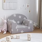 Housse amovible : la housse amovible de ce canapé pour enfants avec des fermetures à boucle et à crochet peut être facilement enlevée et lavée.