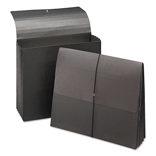 Smead Expanding File Wallet, Flap and Closure, 5-1/4\" Expansion, Extra Wide Letter Size, Black, 10 per Box (71119)