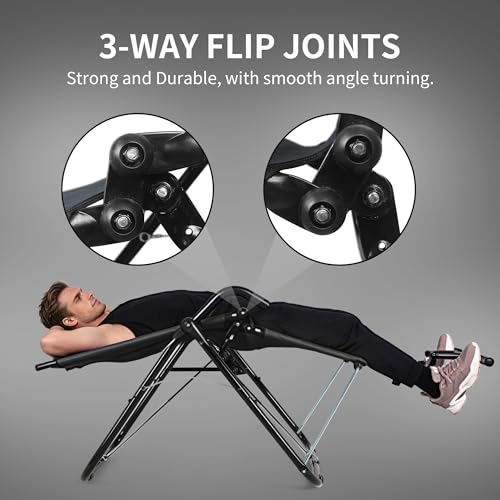 Image of leikefitness Ab Exercise Chair Core Strengthening Lightweight Foldable Sport Abdominal Exerciser Strength Training Inversion Equipment (Black)