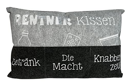 BUSDUGA 2900 Rentner Kissen das Ordnung auf dem Sofa schafft. 57x37cm Kissen mit 3 Taschen Cover