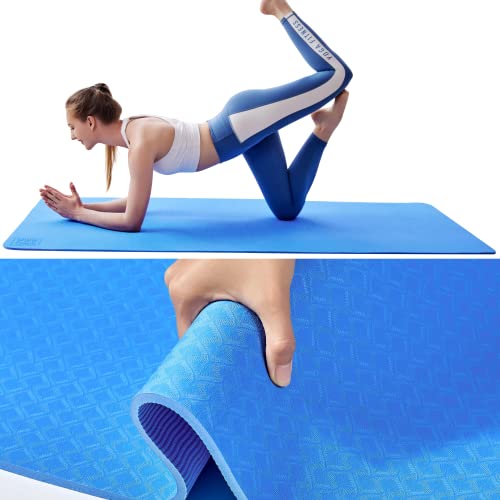 CHABAEBAE Extra dicke Yogamatte, extra große Yogamatte, rutschfest, stoßdämpfend, gepolsterte Yogamatte für Damen und Herren, Pilates-Matte, 183.9 cm L 81.3 cm B 0.6 cm dick Cover