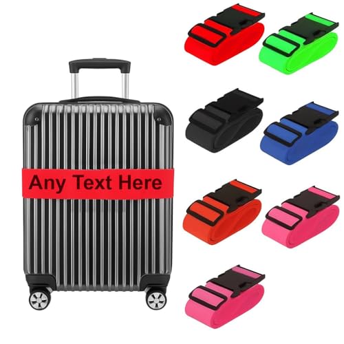 Personalised Luggage Strap Suitcase Embroidered/Printed Safe Luggage Belt 5cm wide