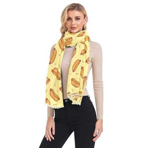 Women's Fashion Hot Dog Scarf Cozy Long Shawl Winter Fall Soft Large Scarf and Wrap, Head Scarf3
