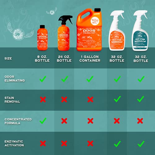 Angry Orange Pet Urine Odor Eliminator - Pack Of 2 Citrus Deodorizers For Strong Dog Or Cat Urine Smells On Carpet, Furniture & Floors - 24 Oz Spray & 8 Oz Concentrate - Puppy Supplies #TOP4