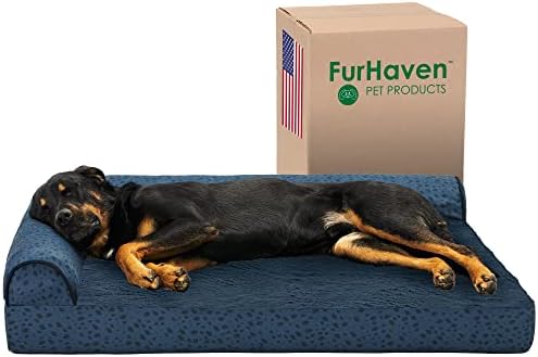 Furhaven Cooling Gel Dog Bed for Large Dogs w/ Removable Bolsters...
