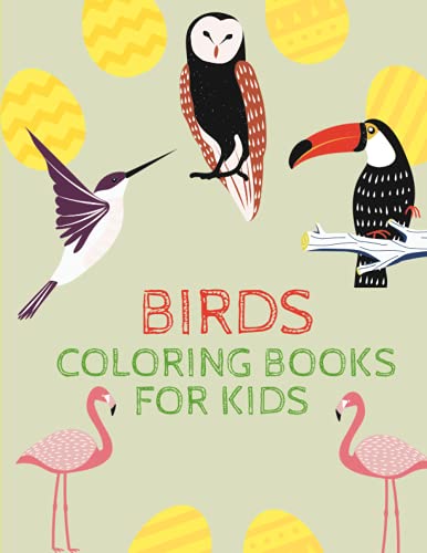 Coloring Book for kids BIRDS: Gifts for Toddlers, Kids Boys and Girls ages 3 to 5, to Have Fun with Beautiful Cool Birds, Cute Stress Relief Birds Birthday Coloring Book Made in USA