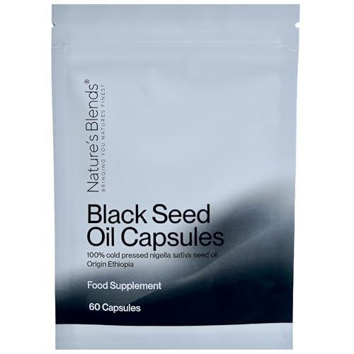 Nature's Blends 60 x Cold Pressed Black Seed Oil Capsules - Pure Ethiopian Nigella Sativa Blackseed Oil